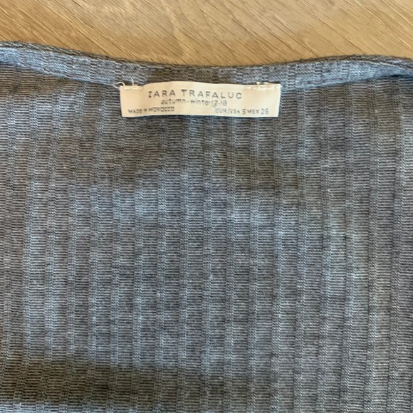 Zara Trafulc Wrap Maxi Jumpsuit Short Sleeve Ribbed V Neck Grey Size S - Picture 6 of 9